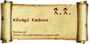 Kővágó Kadosa névjegykártya